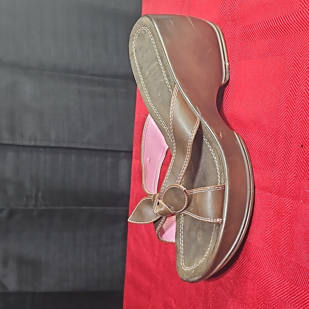 Maurices wedge bow trim slider sandal